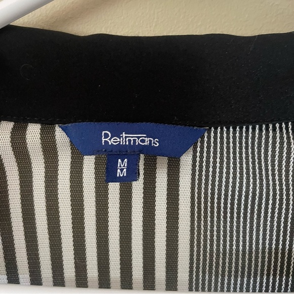 Reitmans Blouse Button Down Shirt Pin Striped Black White - Picture 2 of 7